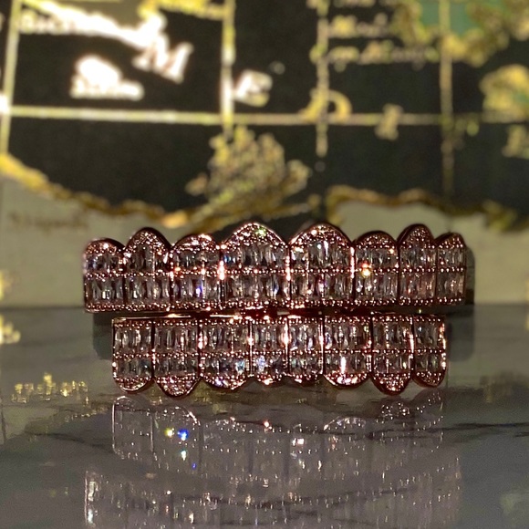 COPY - Rose gold baguette grillz set - Picture 2 of 8